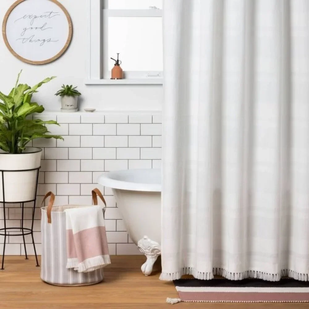 Colorblock Tassel Bath Rug - Hearth‎ & Hand Magnolia - Copper Cream Gray
